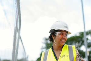 female engineer in hard hat