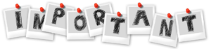 the word "important" spelled with individual letters with pushpins