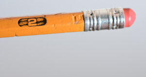 yellow pencil that says "2" on it