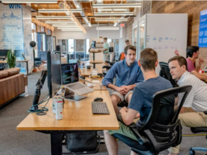 small group meeting in workplace